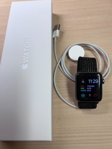 Apple Watch Nike+ GPS + Cellular, 42mm Space Gray Aluminum Case, Nike Sport Loop
