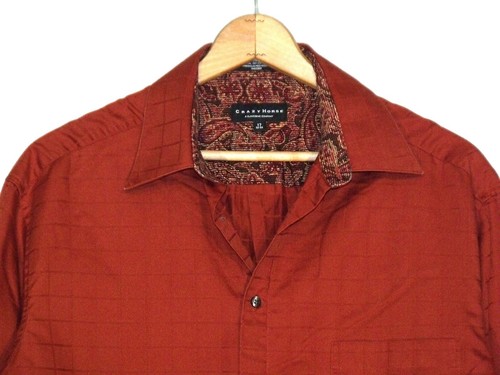 Crazy Horse A Claiborne Company Mens Shirt WHITE Black SHIRT Stripes~Size XXL