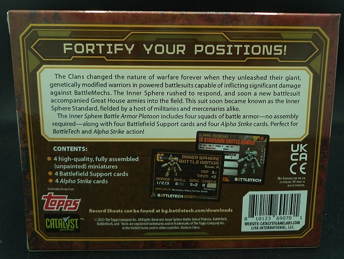 Catalyst Game Labs BattleTech – Inner Sphere Battle Armor Pack – Miniaturas De Plástico Listas Para Jugar, Expansión Para Juego De Miniaturas, +14 Años
