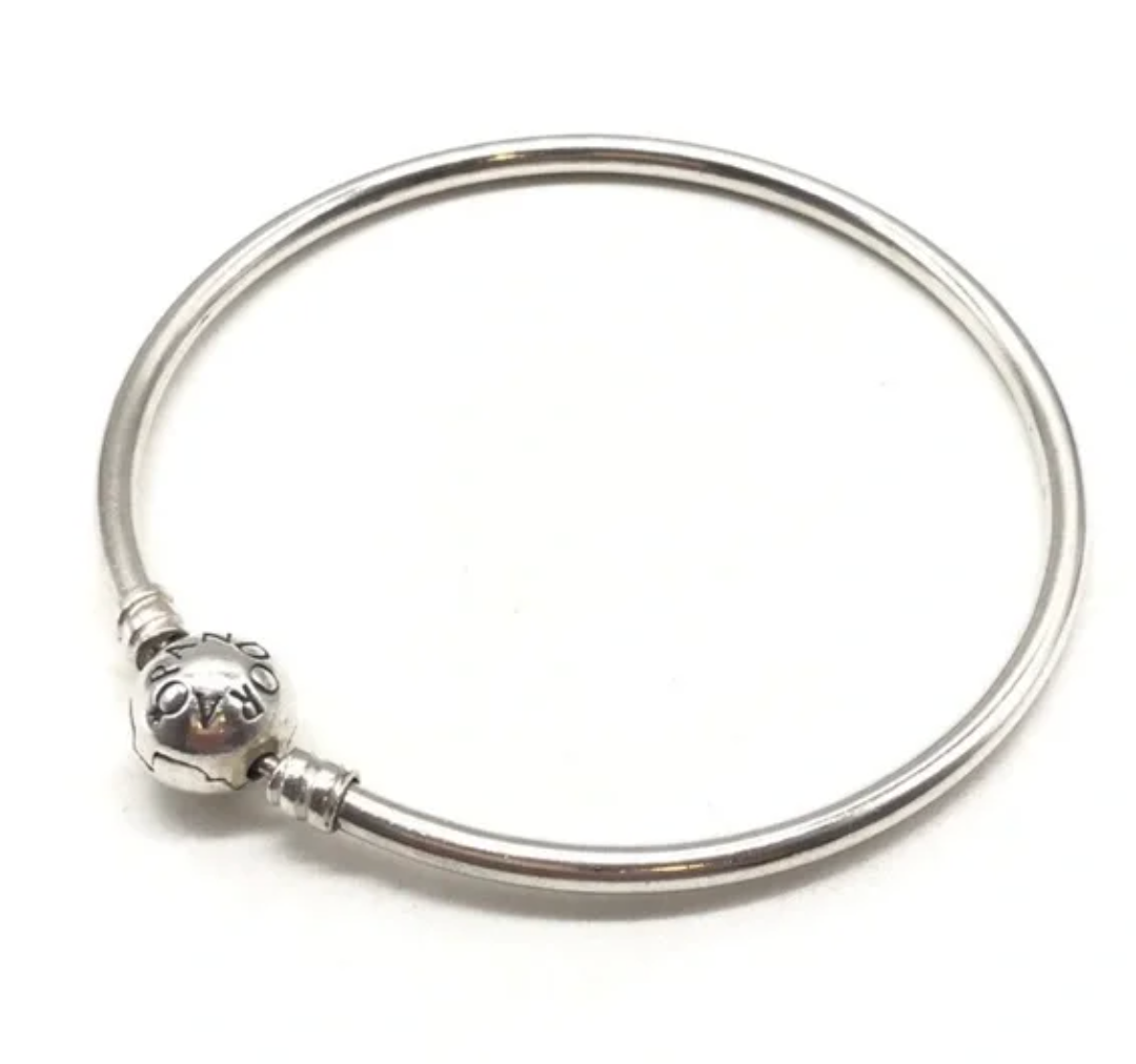 Pandora 925 Sterling Silver Moments Bangle Bracelet 6.7
