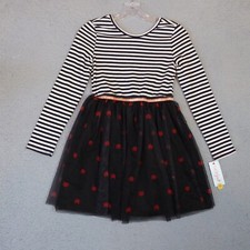 Cat  Jack Dress Girls Large L 10/12 Black White Tulle Cat Kitten Halloween