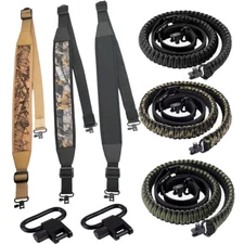 2 Point Rifle Gun Sling with Swivels Shoulder Padded /550 Paracord 2 Point Sling
