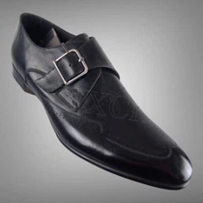 CALZOLERIA ZENOBI MONK STRAP WINGTIP LOAFERS EU SIZE 42 ITALIAN MENS DRESS SHOES