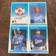 1987 FLEER BASEBALL BOX BOTTOM GEORGE BRETT/KIRBY PUCKETT/BARFIELD/RED SOX