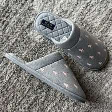 POLO Ralph Lauren Summit Scuff Women's Grey/Pink Slippers 100 Cotton Size 11