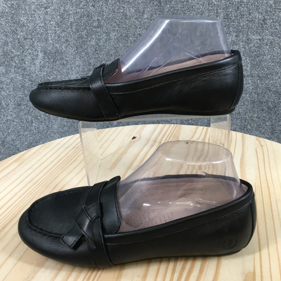 Zapatos Lands End para mujer 7,5 D informales sin cordones cómodos mocasines planos de cuero negro Foto 2 de 4