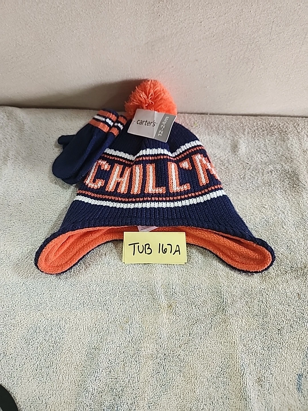 Carter's Little Boys Chill'n Winter Hat With Matching Gloves 12/24 Months