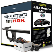 Für ALFA ROMEO Mito Typ 955 Anhängerkupplung starr +eSatz 13pol 09.2008-jetzt