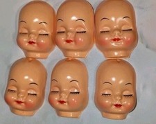 24 Vintage White Doll hallow Doll Heads Faces Closed Eyes Craft Making Supplies