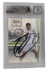 Novak Djokovic Signed 2007 Ace Authentic Rookie Straight Sets #16 Beckett Slab
