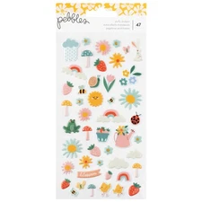 Pebbles Sunny Bloom Puffy Stickers 47/Pkg-Icons