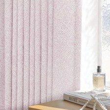 Pink Floral Blackout Curtains 84 Inches Long for Bedroom, Chenille Patterned Vi