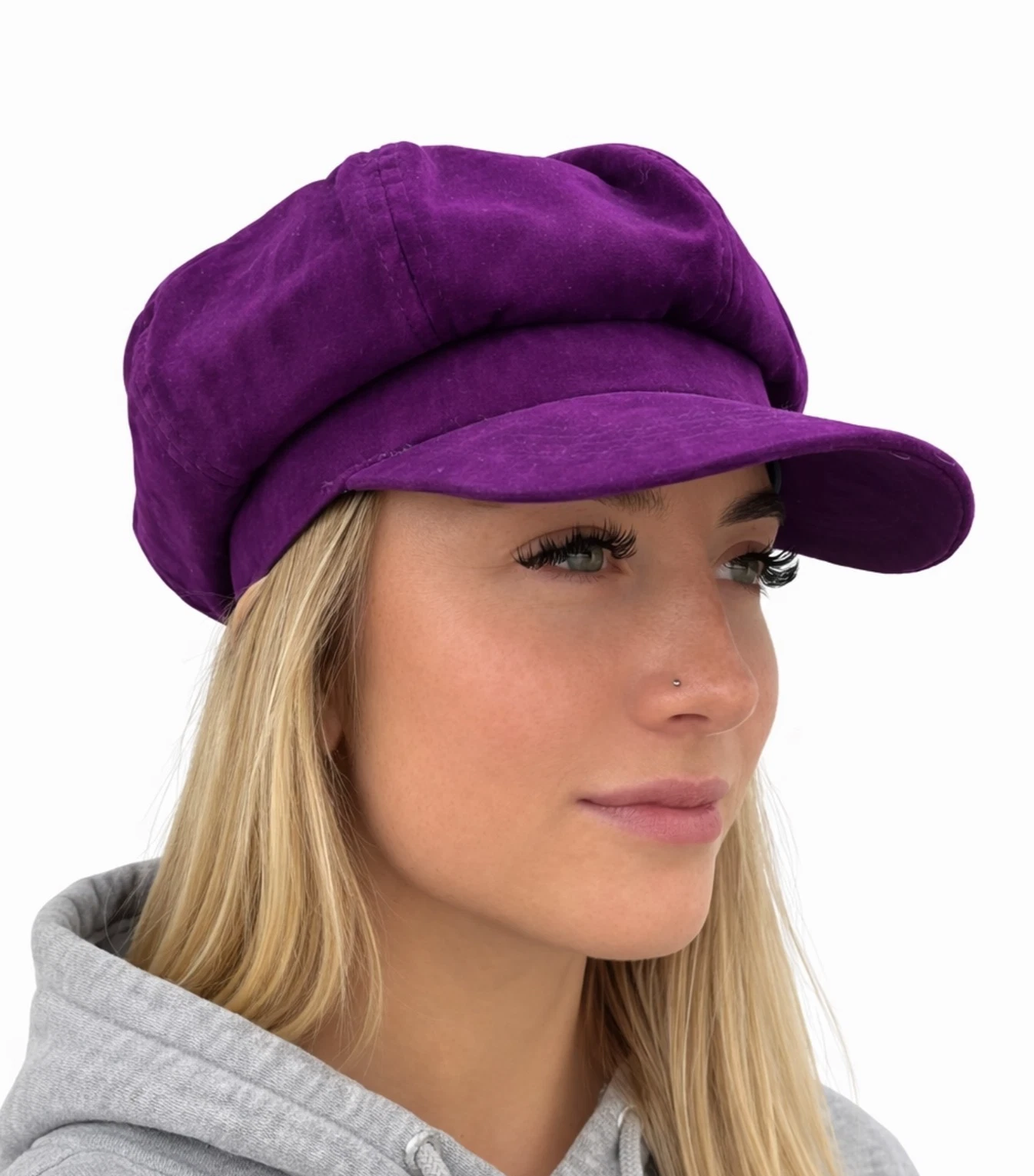 Baker boy Hat Purple Velvet Newsboy Cap CRAGGI Hats