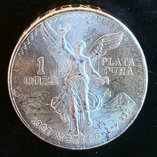 1982 Libertad Mexican Mint Onza Plata Pura Rare Bullion-0.999 Silver 1 Oz Coin