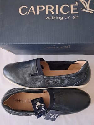 NEU! Caprice Slipper Hirschleder Gr. 39/6 dunkelblau