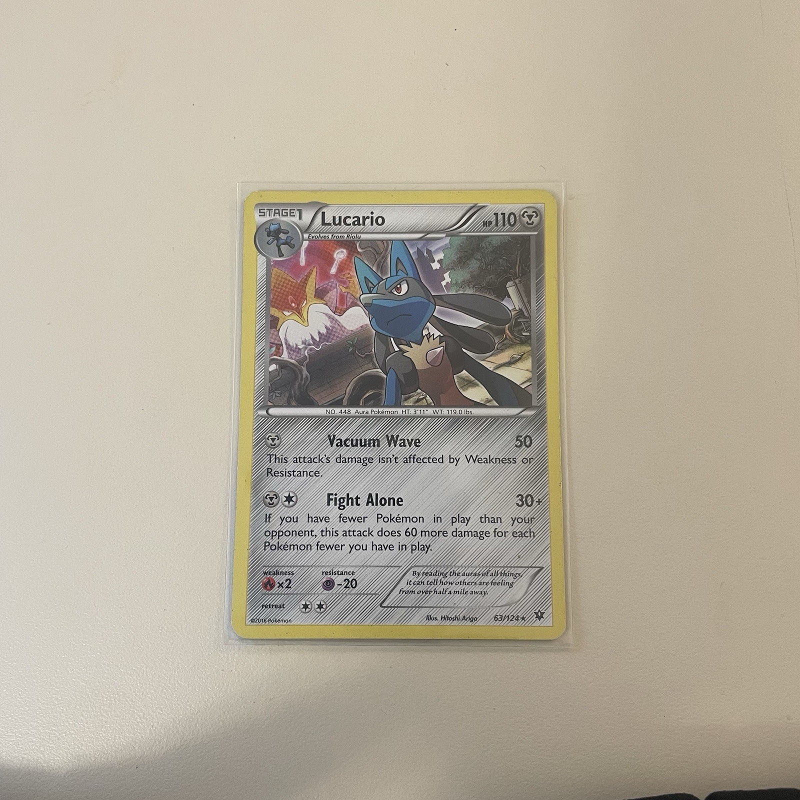 Lucario 63/124 Fates Collide Holo Rare - Lightly Played Pokemon Card