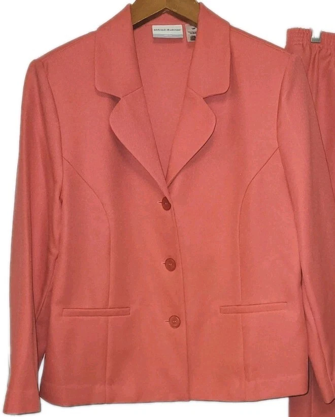 Blazer Alfred Dunner 2 Piezas Rosa Talla 14P Pantalones Talla 18P Cintura Elástica 100% Poliéster Foto 4 de 4