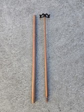 Wooden Pool Cue w/ Metal Bridge Head   2-Piece Billiards Cue Stick Unbranded