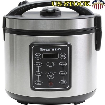 20 Cup Rice Cooker 9 Presets Programmable Timer Easy Cleanup Nonstick Dishware