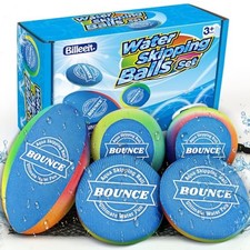 Billeeit. 5Pcs Rainbow Water Skipping Balls Set for Pool, Beach Lake Play
