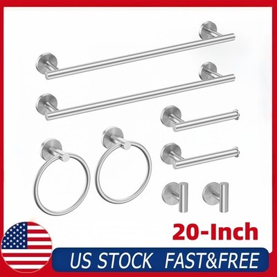 USHOWER 8-Piece Bathroom Hardware Set Brushed Nickel SUS304 Stainless Steel