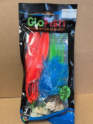 Tetra Glofish Glow Plant Multipack  1SM 2MD Aquarium Ornament Glo Effect 3 Pack