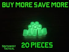 3d Printed Glow In The Dark Green Threaded  Paracord Ranger Pace  Beads 20 Pack