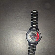 drift element Unisex Uhr Edelstahl analog Spinnennetz schwarz/rot