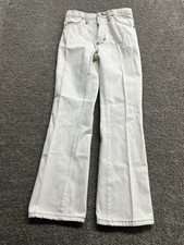 Vintage 70s 80s Wrangler Rustler White Cotton Boot Flare Jeans 30x30 USA MADE