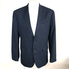 Banana Republic Standard Fit 40 R Polyester Sport Coat Jacket Bird's Eye Blue