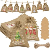 Adventskalender JutesäCkchen 24 StüCk 13X18Cm GeschenksäCkchen Mit BaumanhäNger