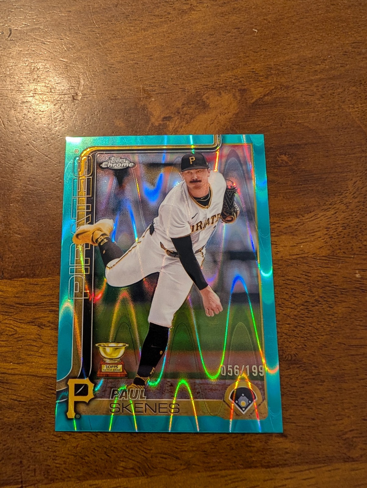 2025 Topps Chrome #300 Paul Skenes Aqua Raywave Refractors #/199