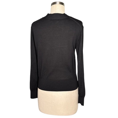 J. CREW Black V-Neck Lightweight Knit Cardigan Sweater Women's Size Small Button - Picture 3 of 6
