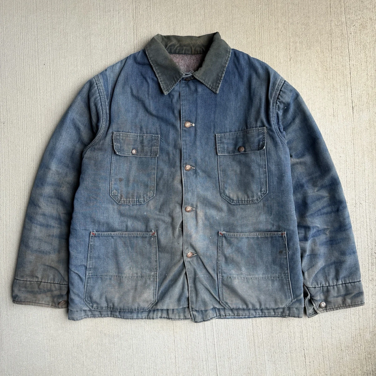 Chore Jacket Denim 1960s Vintage Outerwear Coats & Jackets for Men
