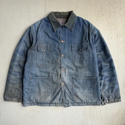 Vintage 1960s Jcpenney Big Mac Blanket Lined Denim Chore Coat - Image 1 of 4