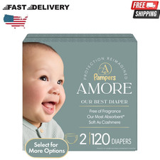 Pampers Amore Baby Diapers Size 2, 120 Count