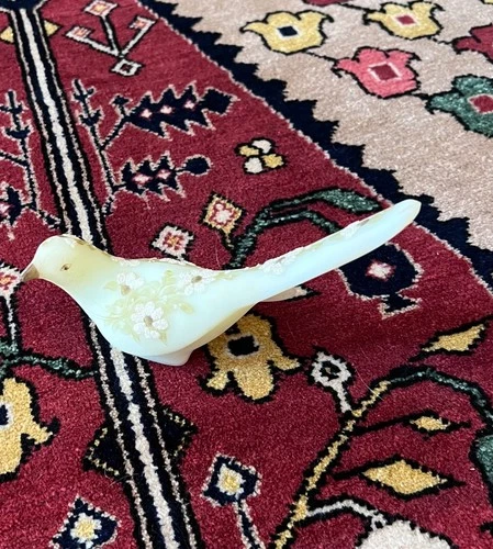 VINTAGE FENTON BIRD OF HAPPINESS HAND PAINTED BY FENTON ARTIST C. MACKEY