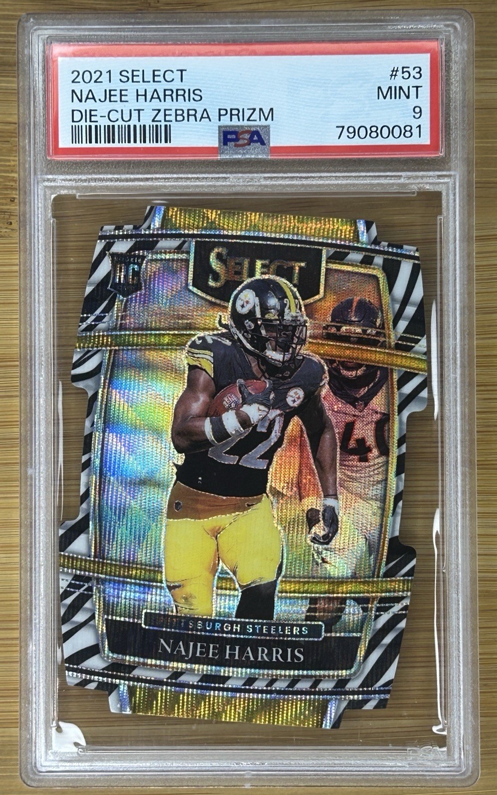 2021 Panini Select - CASE HIT Zebra Prizm Die-Cut #53 Najee Harris (RC) STEELERS