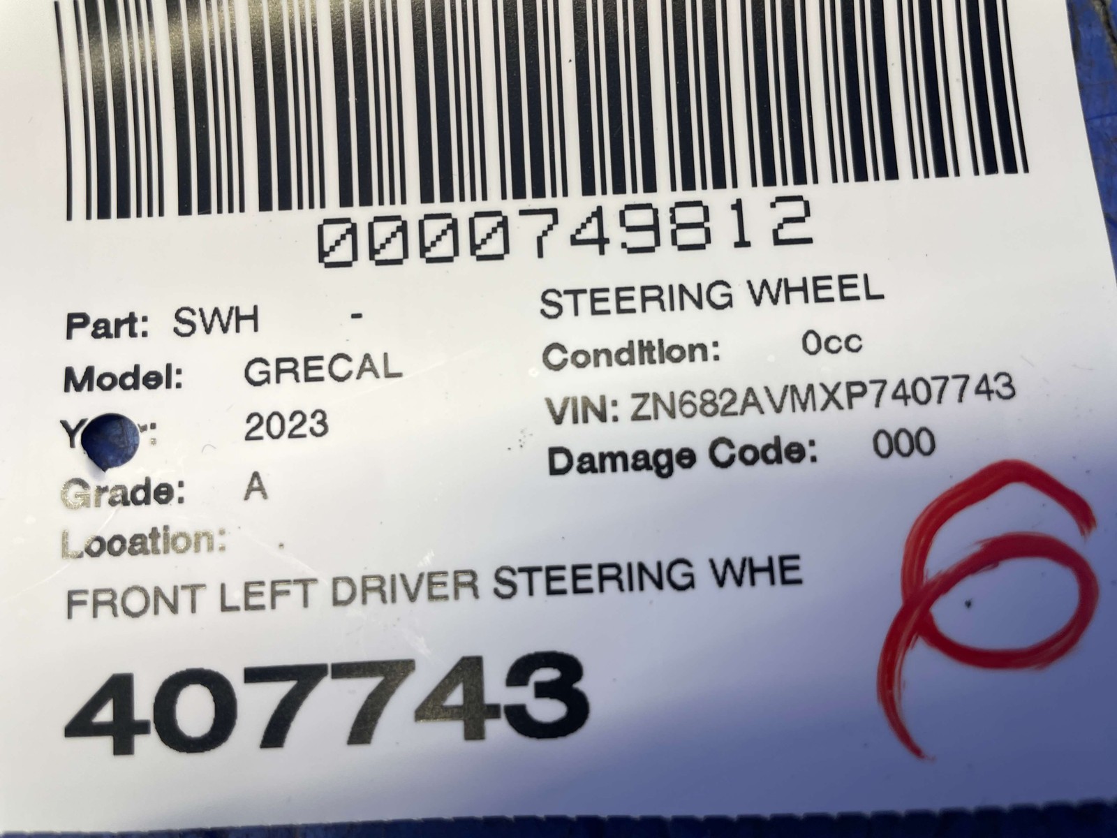 2023-2026 MASERATI GRECALE M182 FRONT LEFT DRIVER STEERING WHEEL LEATHER 22964