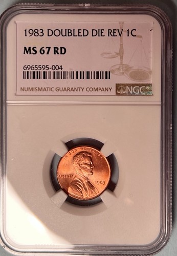 1983 Doubled Die Reverse Lincoln Cent NGC MS67 RD Red — Registry Set Coin!