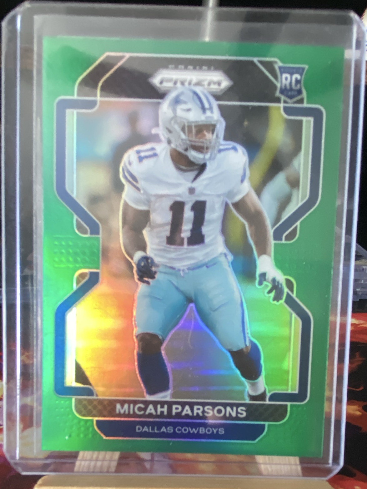 Panini 2021 Prizm Micah Parsons Green Prizm RC #382 Dallas Cowboys