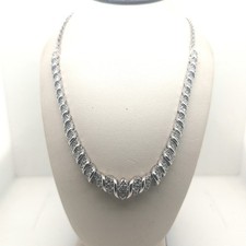 VINTAGE HENG NGAI HN 825 STERLING SILVER DIAMOND NECKLACE 18  1/2 TW 20.72g