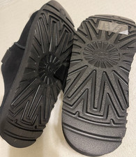 UGG Funkette Women s Slide Slippers US 10 Black/Gray Suede Shearling Lined