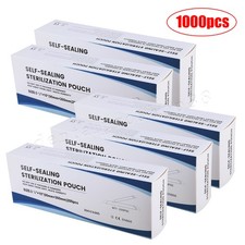 1000 Self-Sealing Sterilization Pouch, 3.5" x 10", Paper/Blue Film 5 Boxes 