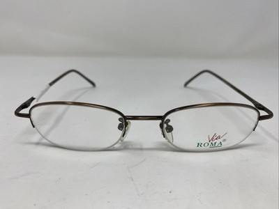 Via Roma VR513 MATTE BROWN 48-18-140 Metal Half Rim Eyeglasses Frame  C26
