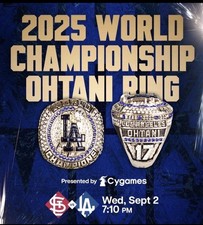 LA Dodgers 2025 Shohei Ohtani World Series WS Replica Ring 9/2/26 SGA