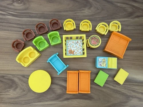 Vintage 1970s Fisher Price Little People Furniture Lot