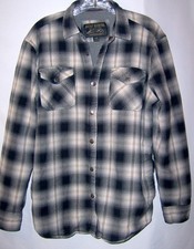 Grizzly Mountain Plaid Snap Button-Down Shirt Men's M