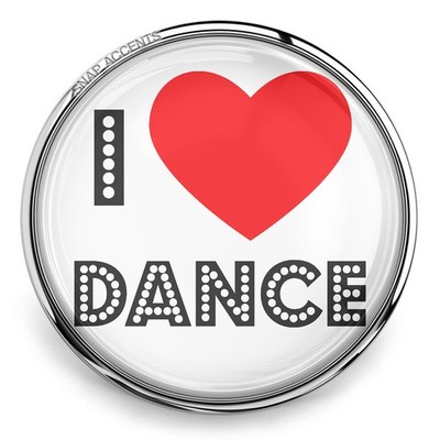 I Heart Dance Snap Jewelry Ginger Charm Ballet 18MM Ballerina Jazz Love Button