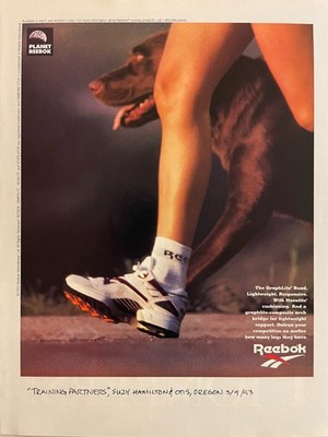 Reebok Running Shoe Ad        ''Training Partners''  Suzy Hamilton & Otis, Oregon